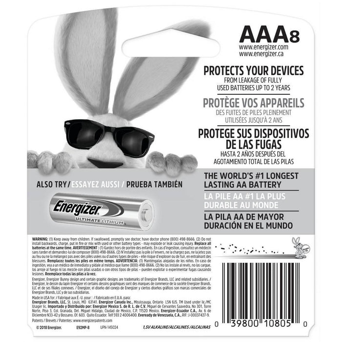 2 PACK!!! Energizer 8pk (16 TOTAL) MAX Alkaline AAA Batteries - EXP: 12/2036