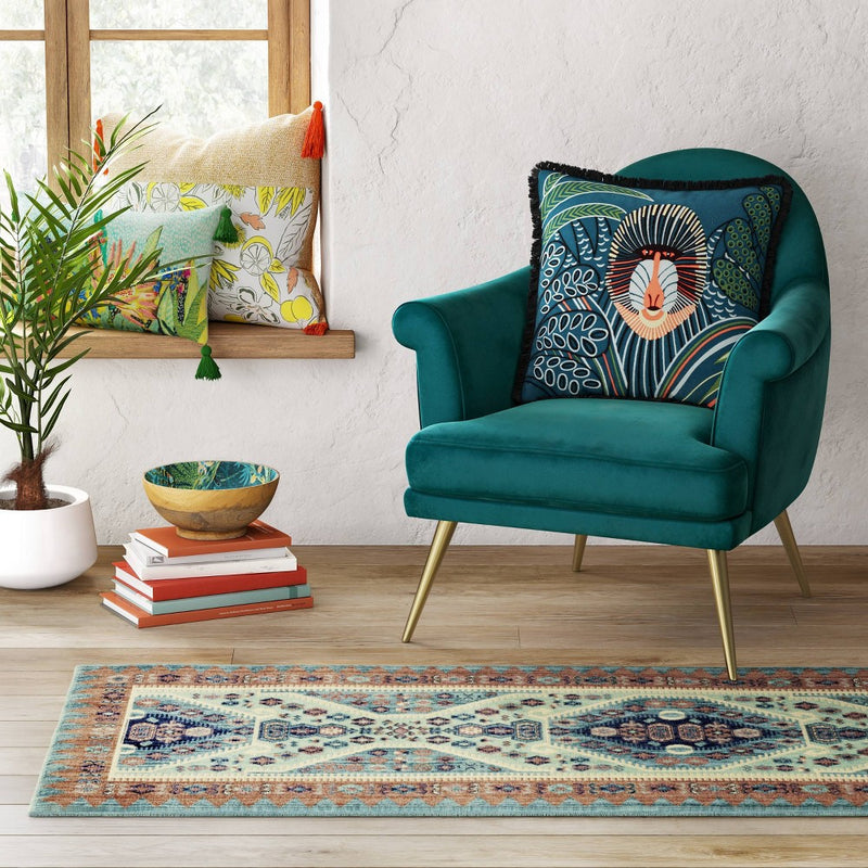 2'3"X7' Buttercup Diamond Vintage Persian Woven Runner Rug Blue - Opalhouse (LOCAL PICKUP ONLY)