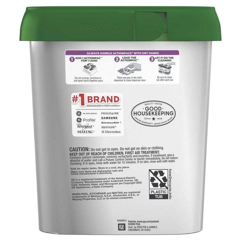 Cascade Platinum ActionPacs Dishwasher Detergent -  Fresh Scent - 62ct