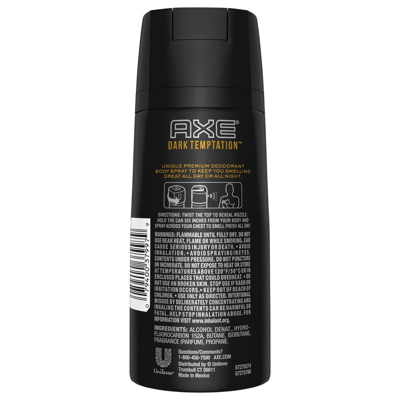 AXE Dark Temptation 48-Hour Fresh Deodorant Body Spray - 4oz