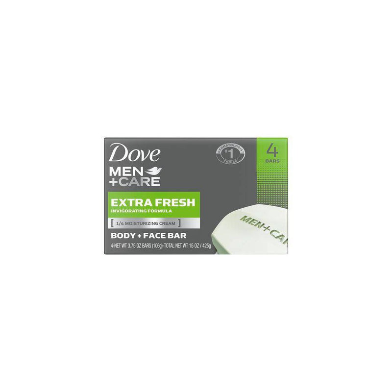 Dove Men+Care Extra Fresh Body and Face Bar Soap - 4pk - 3.75oz each