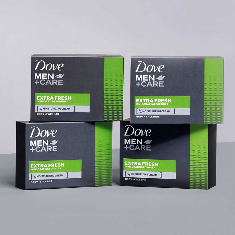 Dove Men+Care Extra Fresh Body and Face Bar Soap - 4pk - 3.75oz each