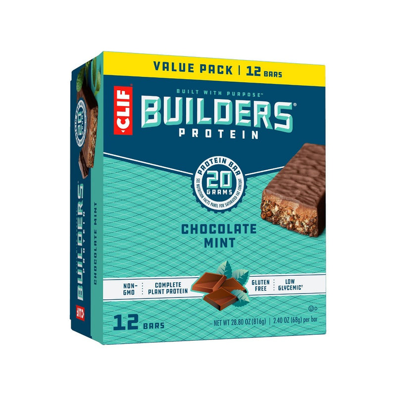 CLIF Builders Protein Bars - Chocolate Mint - 20g Protein - 12ct