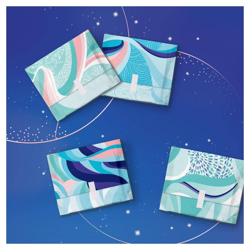 Always Infinity Extra Heavy Absorbency Overnight FlexFoam Sanitary Pads with Wings - Unscented - Size 5