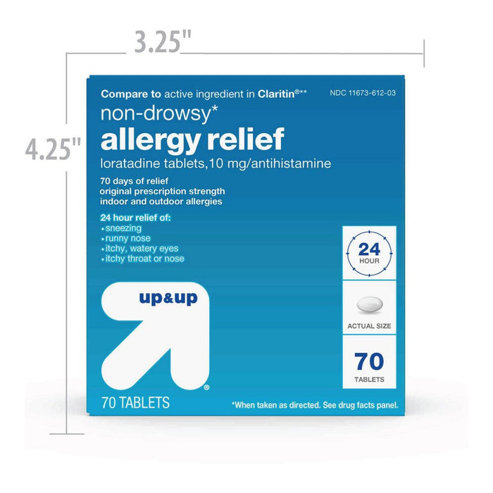 Loratadine Antihistamine 10mg Non Drowsy Allergy Relief Tablets - 70ct - up & up