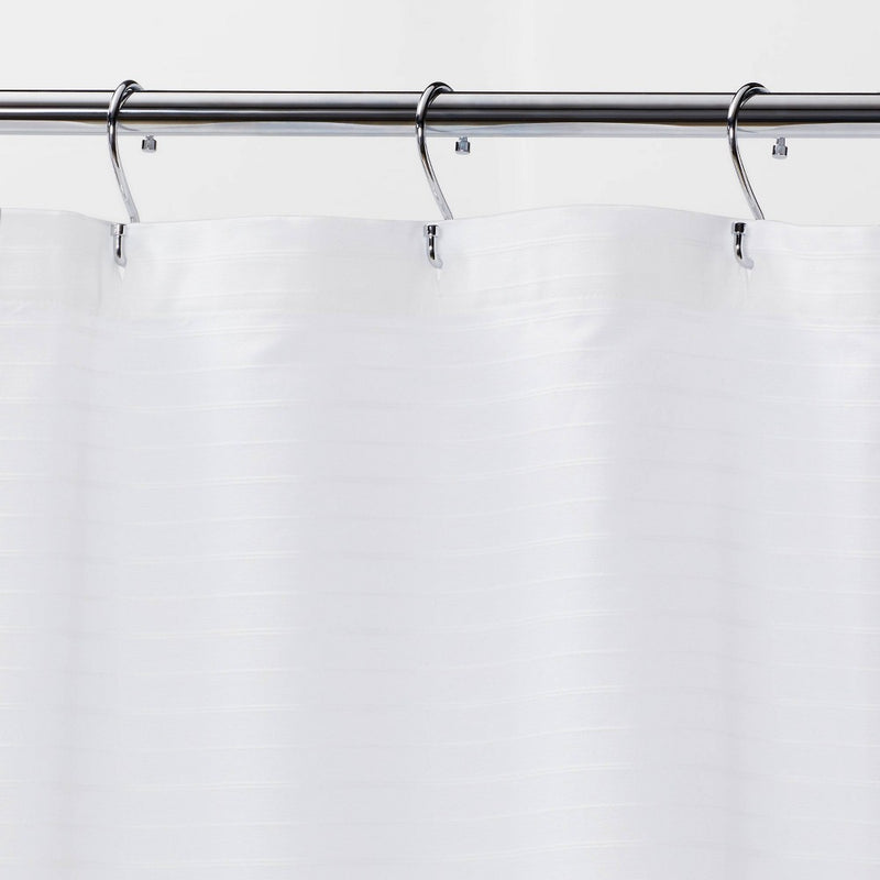 Woven Stripe Shower Curtain White - Threshold