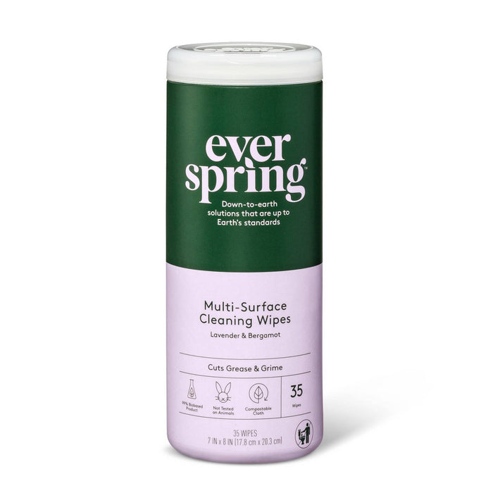 Lavender & Bergamot Multi Surface Cleaning Wipes - 35ct - Everspring