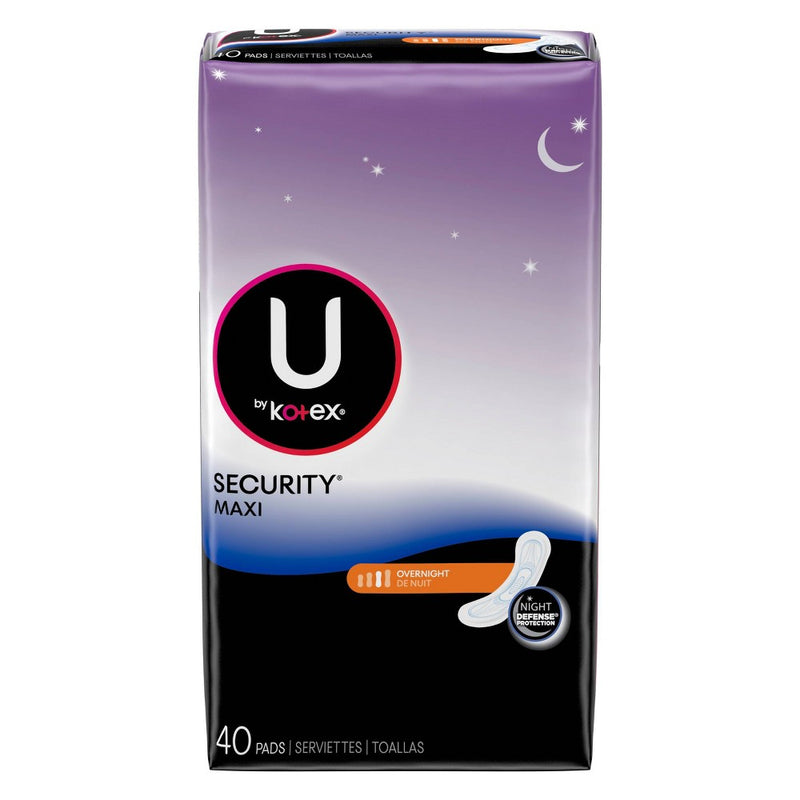 U by Kotex Security Maxi Pad - Overnight - Unscented - 40ct