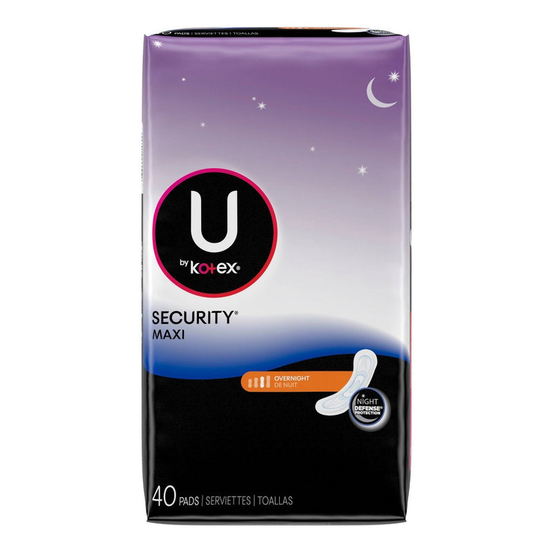 U by Kotex Security Maxi Pad - Overnight - Unscented - 40ct