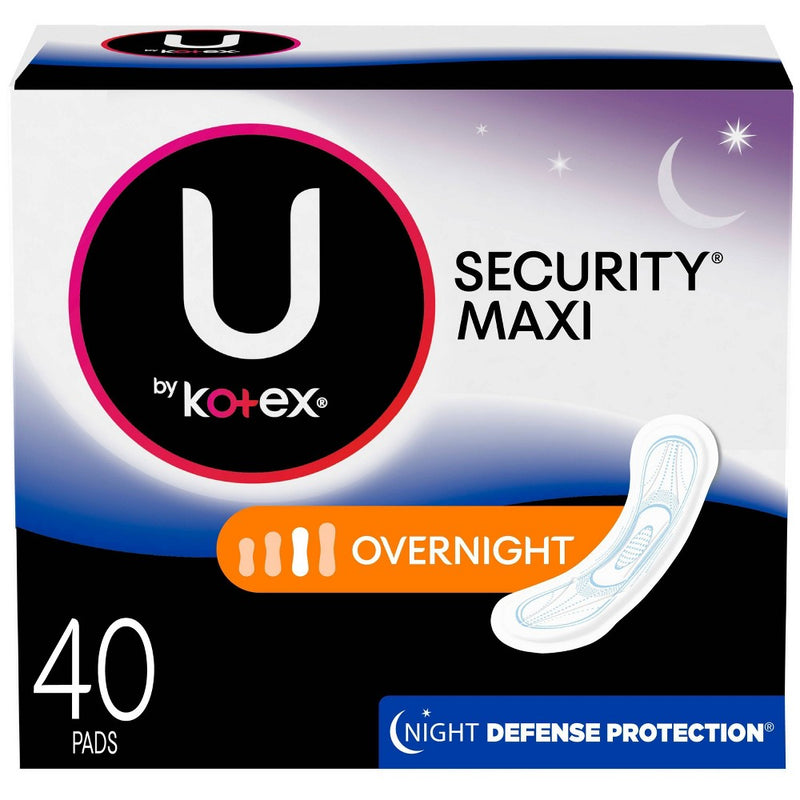 U by Kotex Security Maxi Pad - Overnight - Unscented - 40ct