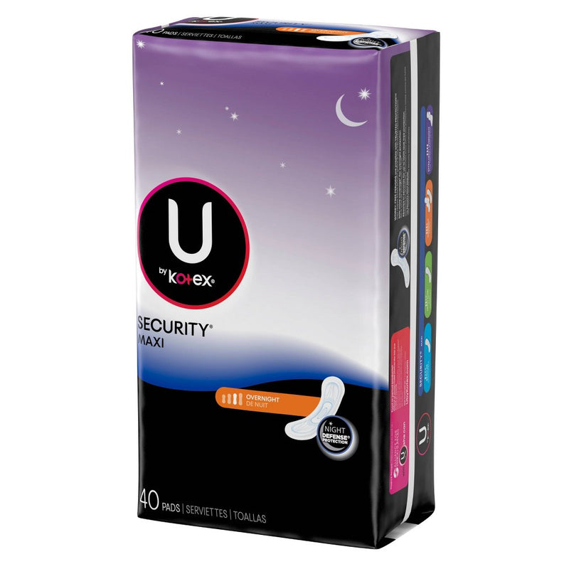 U by Kotex Security Maxi Pad - Overnight - Unscented - 40ct