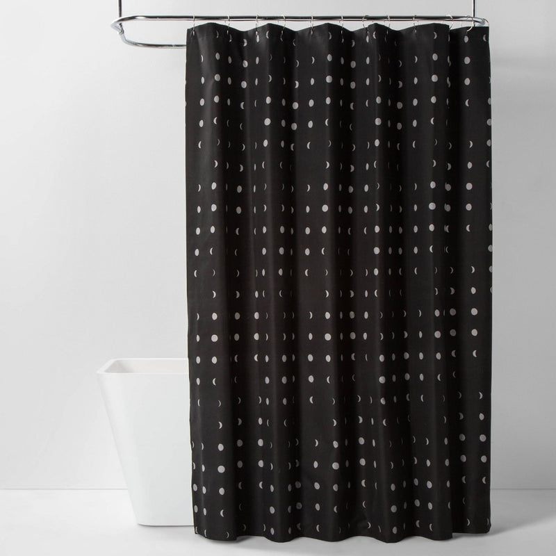 Moon Microfiber Shower Curtain  Gray/Black - Room Essentials