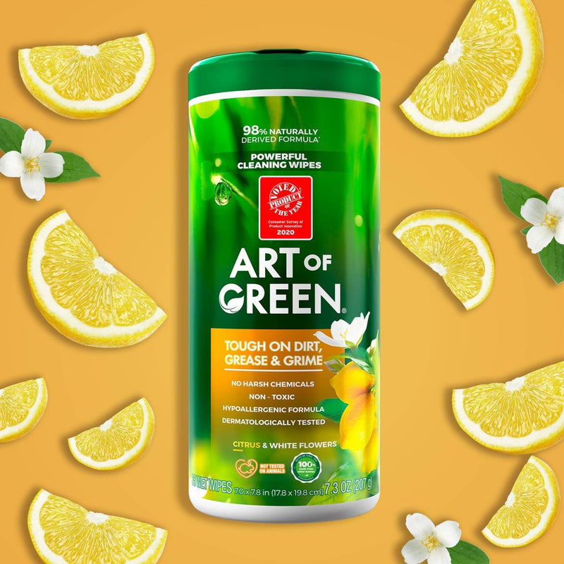 Art of Green Wipes Citrus and White Flowers - 35ct