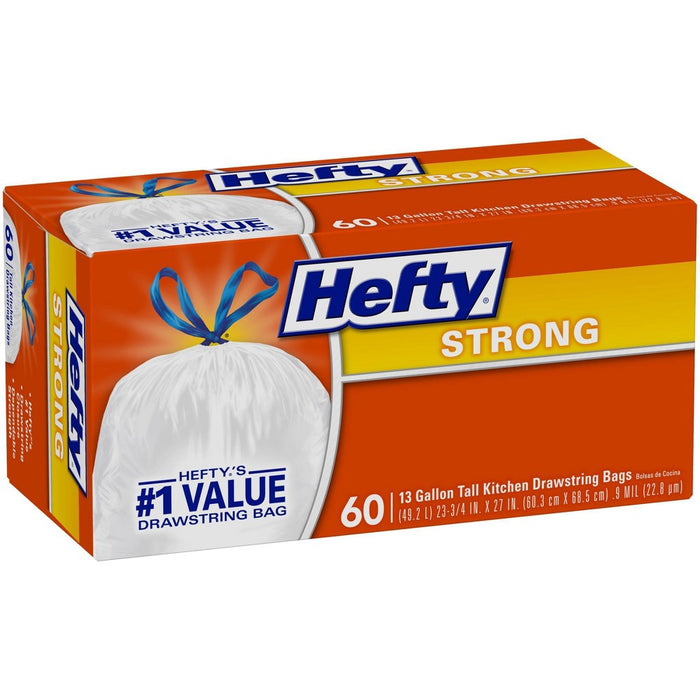 Hefty Strong Tall Kitchen Drawstring Trash Bags - 13 Gallon - 60ct