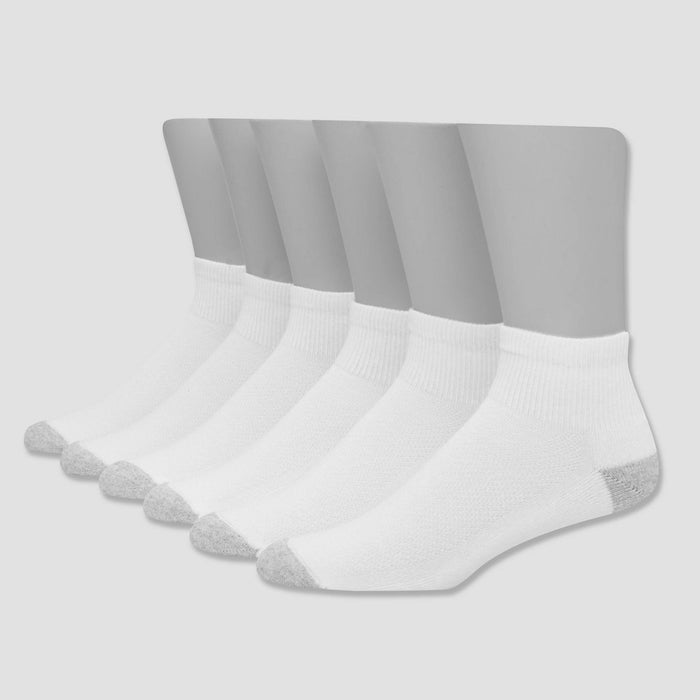 Hanes Premium Men's X-Temp Breathable Ankle Socks 6pk - White 6-12