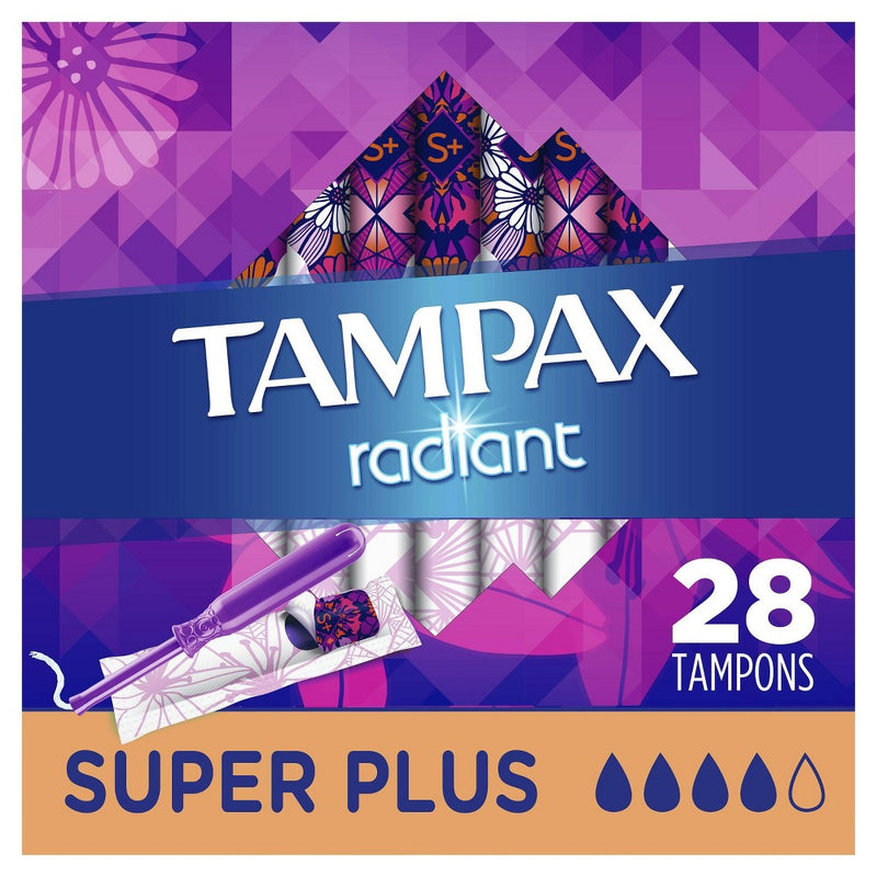 Tampax Radiant Super Plus Absorbency Tampons - 28ct