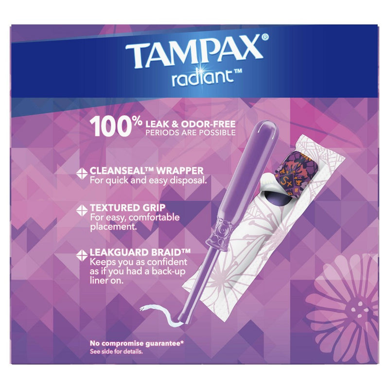 Tampax Radiant Super Plus Absorbency Tampons - 28ct