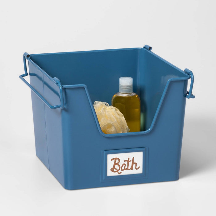 Small Metal Stackable Storage Blue - Pillowfort