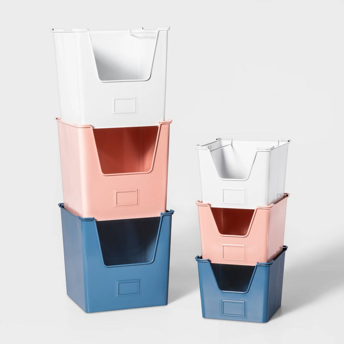 Small Metal Stackable Storage Blue - Pillowfort