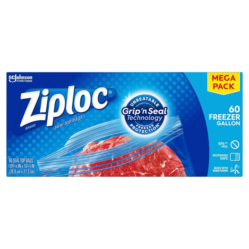 Ziploc Gallon Freezer Bags - 60ct