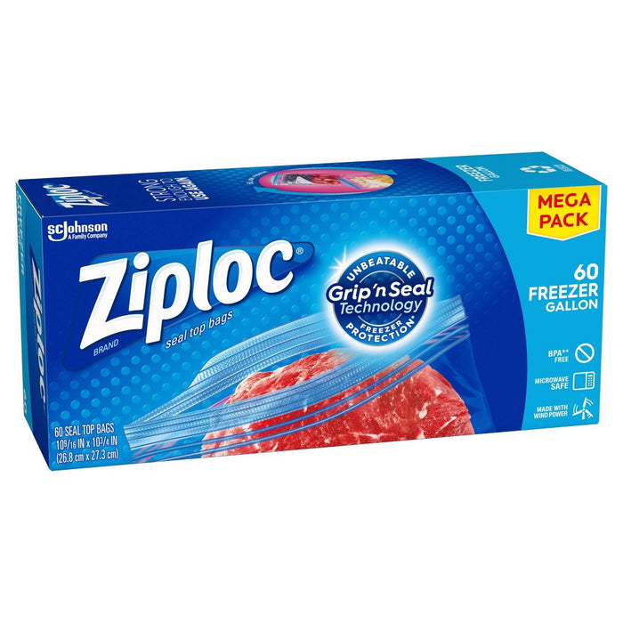Ziploc Gallon Freezer Bags - 60ct