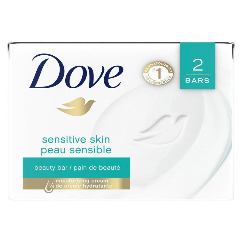 Dove Sensitive Skin Unscented Beauty Bar Soap - 2pk - 3.75oz each