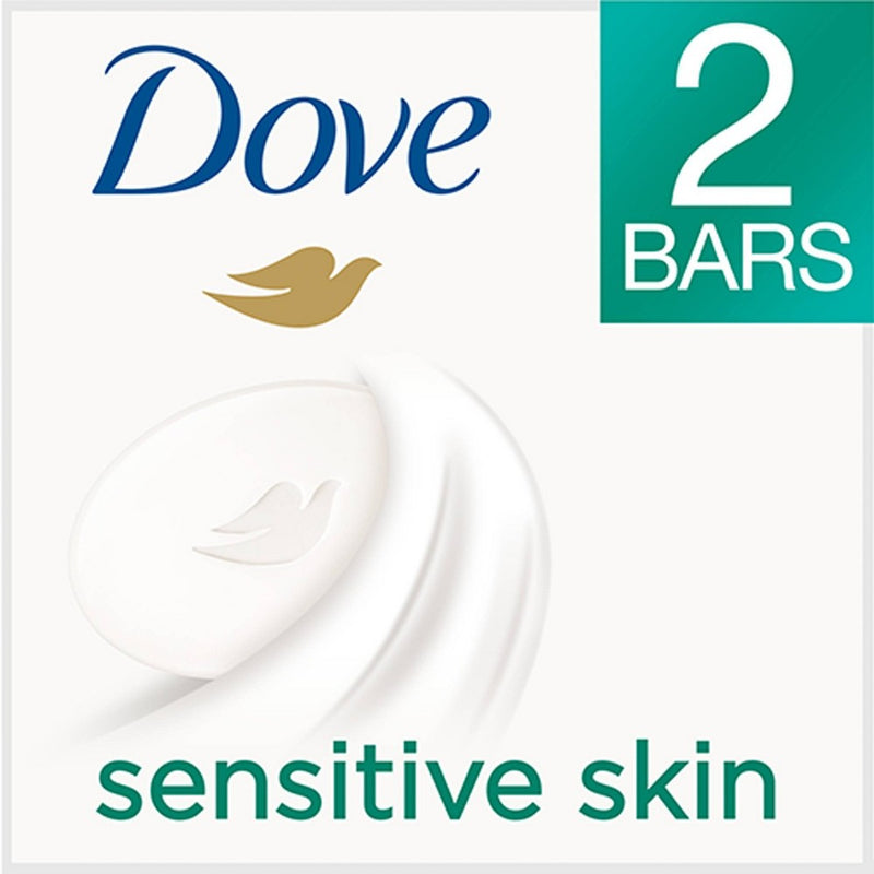 Dove Sensitive Skin Unscented Beauty Bar Soap - 2pk - 3.75oz each
