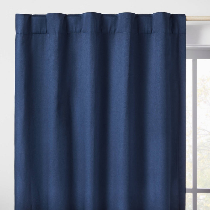 84" Blackout Twill Solid Panel Navy - Pillowfort