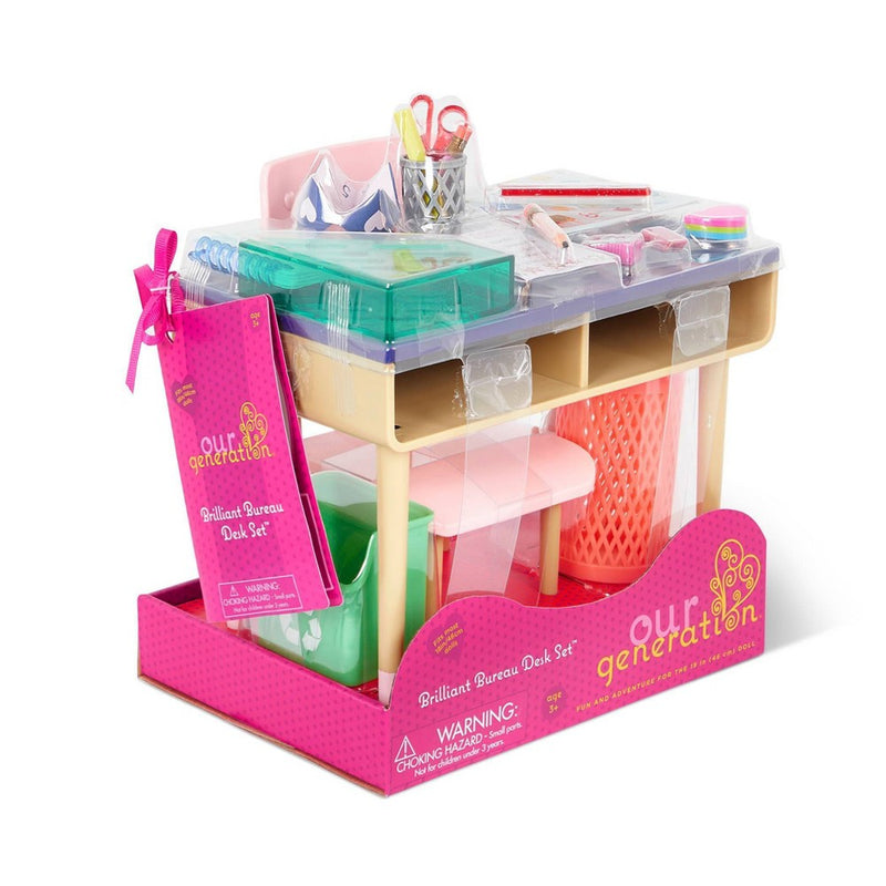 Our Generation Brilliant Bureau Home Desk Accessory Set for 18" Dolls