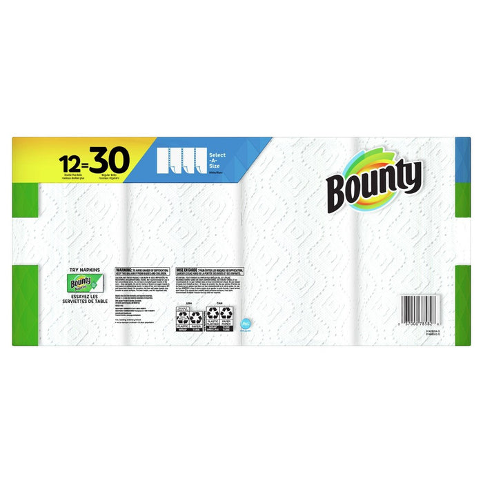 Bounty Select-A-Size White Paper Towels 12 Doubles Plus - 138ct (LOCAL PICKUP ONLY)