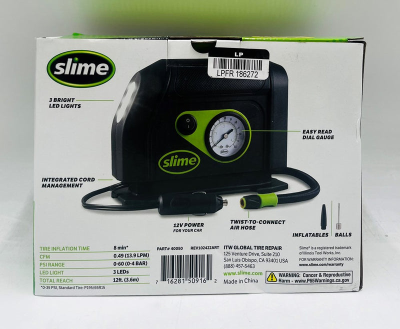Slime 12V 40050 Tire Inflator with LED Light