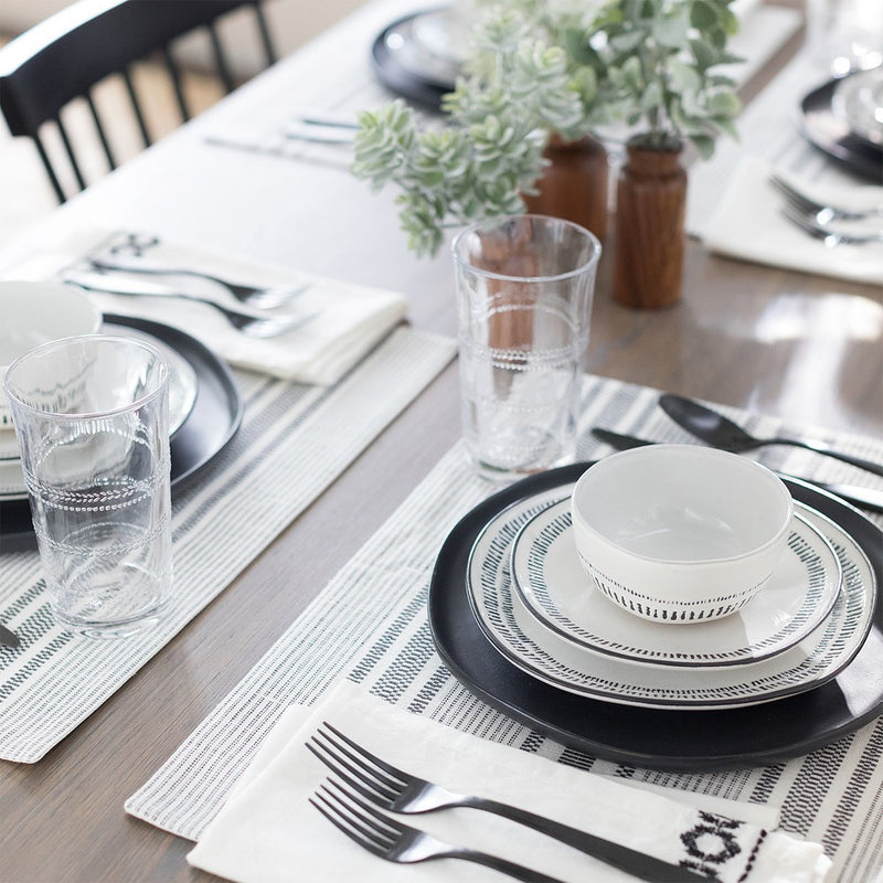 5pc Matte Finish Flatware Set Black - Hearth & Hand with Magnolia