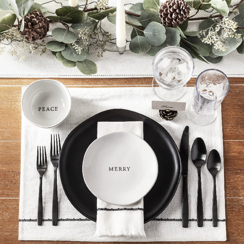 5pc Matte Finish Flatware Set Black - Hearth & Hand with Magnolia