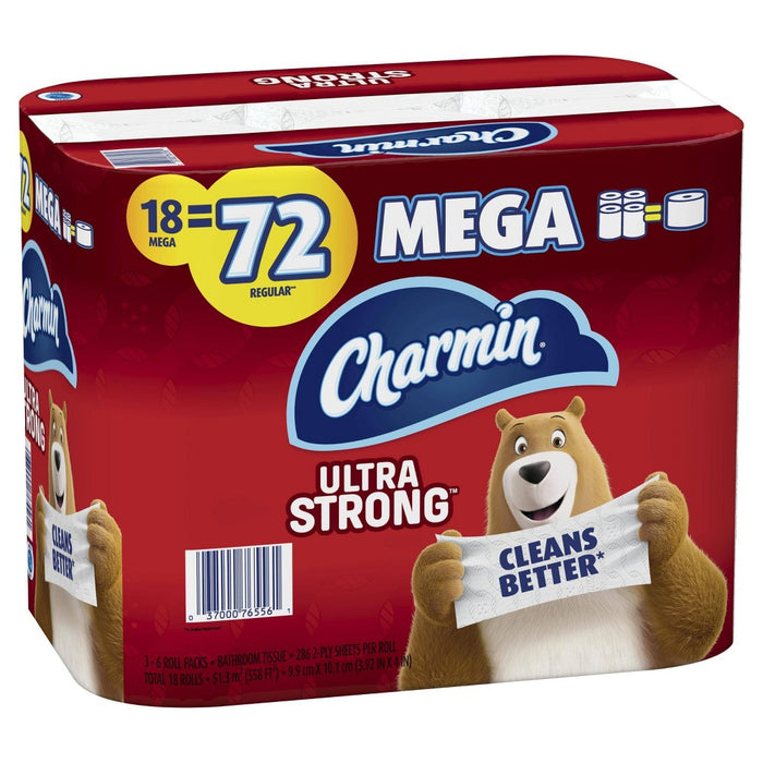 Charmin Ultra Strong Toilet Paper - 18 Mega Rolls