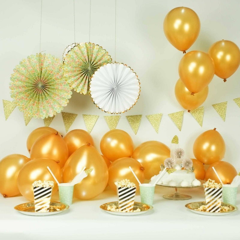 15ct Gold LED Light Up Balloons - illooms95