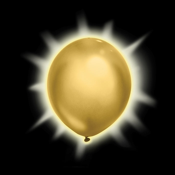 15ct Gold LED Light Up Balloons - illooms95