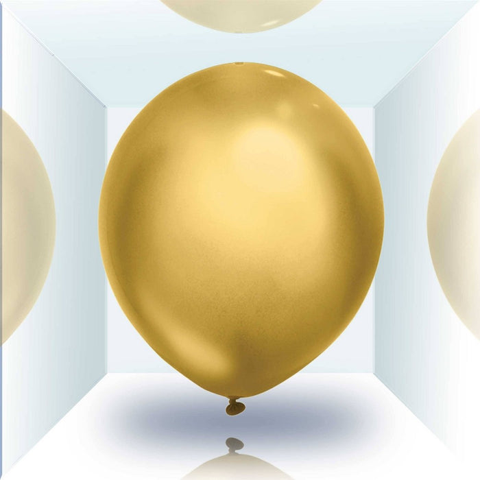 15ct Gold LED Light Up Balloons - illooms95