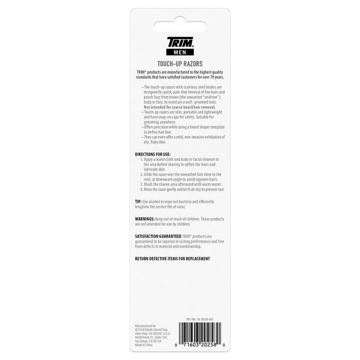 Trim Men's Touch Up Shaving Blades - 3ct