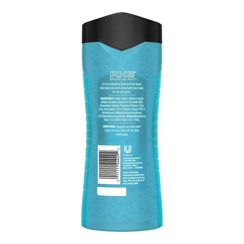 AXE Sport Blast Clean + Recharged 2-in-1 Body Wash Soap + Shampoo - 16 fl oz