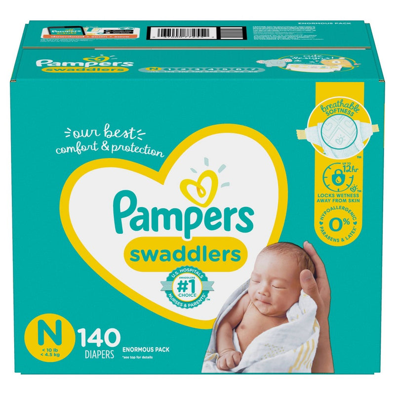Pampers Swaddlers Diapers - Size Newborn - 140ct