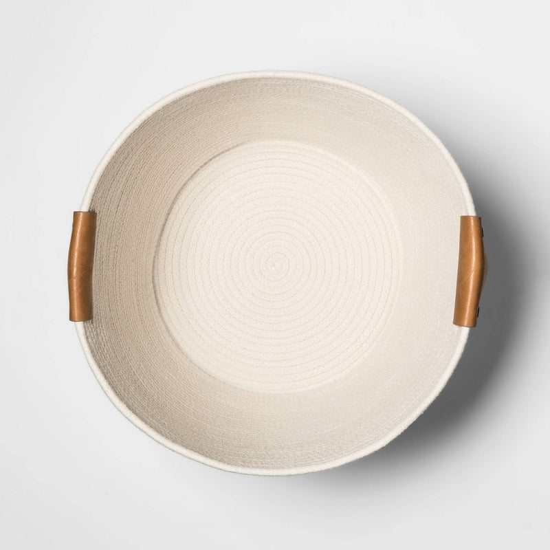 Decorative Coiled Rope Floor Basket White - Threshold
