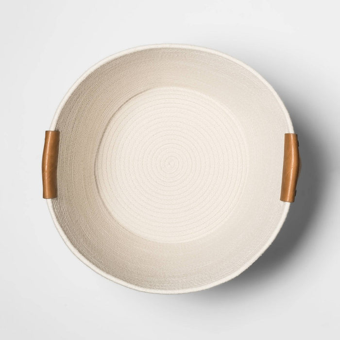 Decorative Coiled Rope Floor Basket White - Threshold