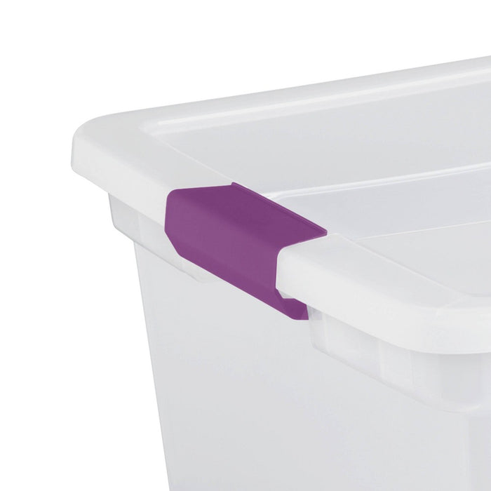 Sterilite 66qt ClearView Latch Box Clear with Purple Latches