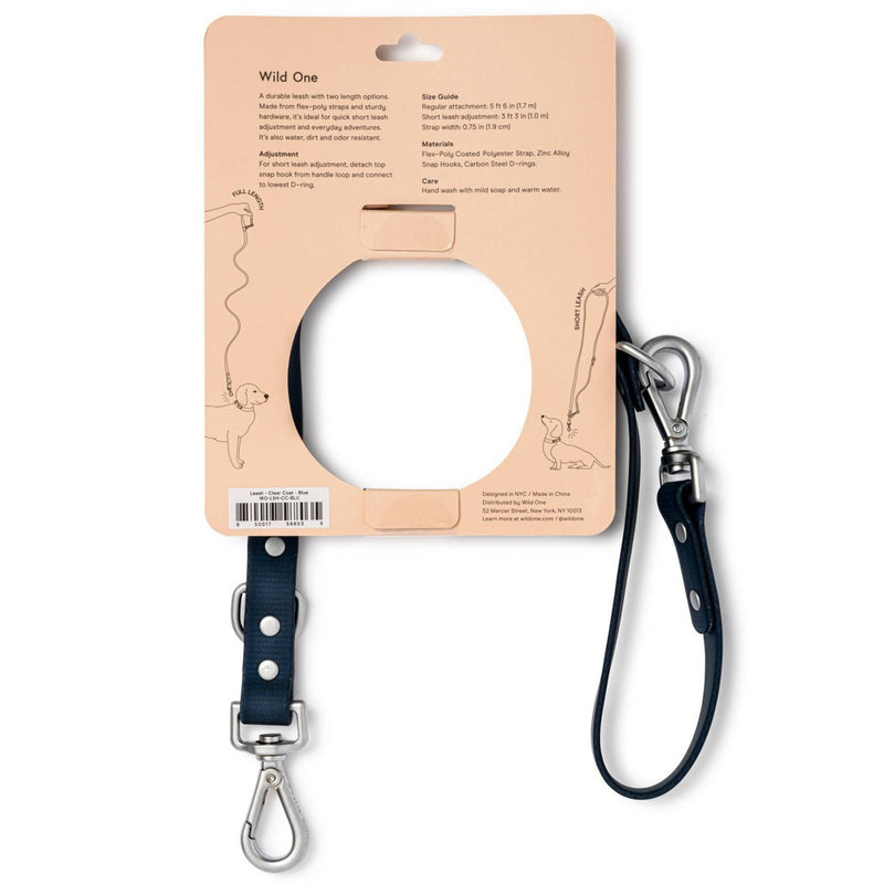 Wild One Water & Dirt Resistant, Adjustable Dog Leash - Blue