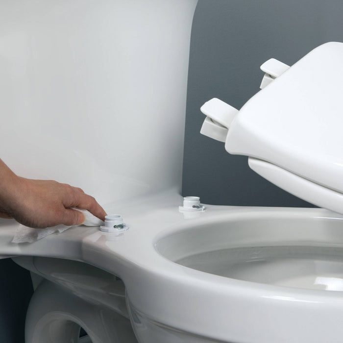 Round Molded Wood Toilet Seat with Easy Clean & Change Hinge White - Mayfair by Bemis