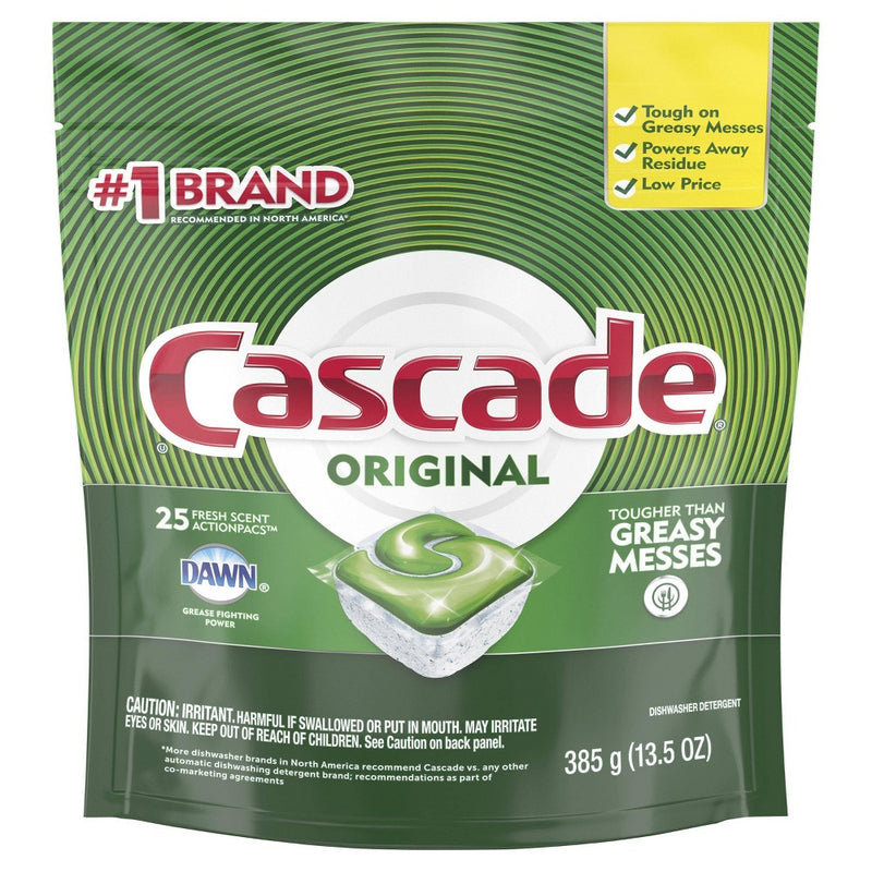 Cascade Original  ActionPacs Dishwasher  Detergent - Fresh Scent - 25ct