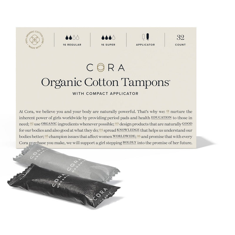 Cora Organic Tampons Mix Pack Regular/Super - 32ct