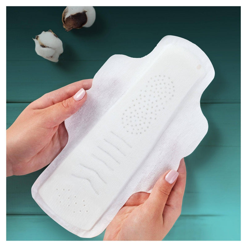 Always Extra Heavy Overnight Pure Cotton Pads with Wings - Size 5 - 18ct