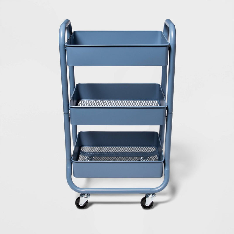 3 Tier Metal Cart Blue - Made By Design (LOCAL PICKUP ONLY)