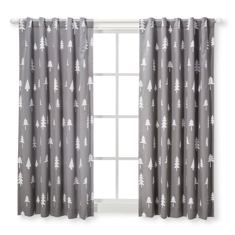 Blackout Curtain Panel Trees (42" x 84") - Cloud Island Gray